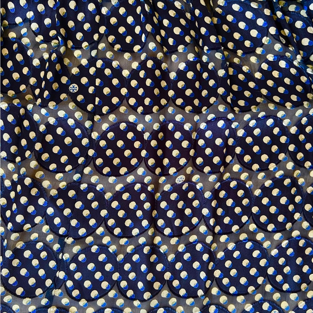 Tory Burch Silk Polka Dots Tea Length Dress with Shaw NWOT - Picture 12 of 15